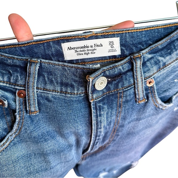 Abercrombie & Fitch The Ankle Straight Ultra High Rise Curve Love Jeans 25/0L - Picture 7 of 10